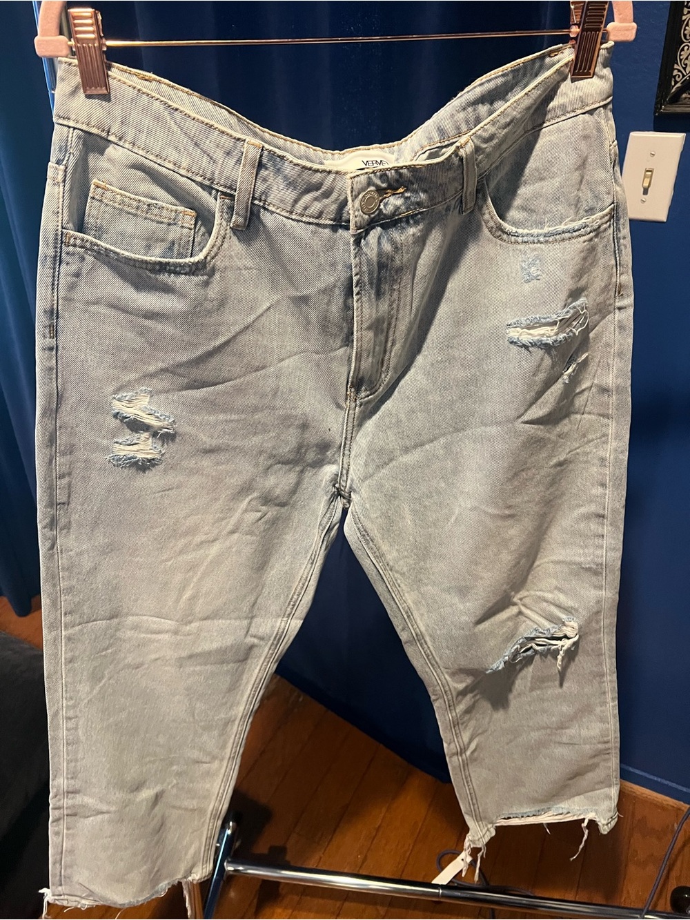 Light Blue Distressed Women’s Boyfriend Jeans